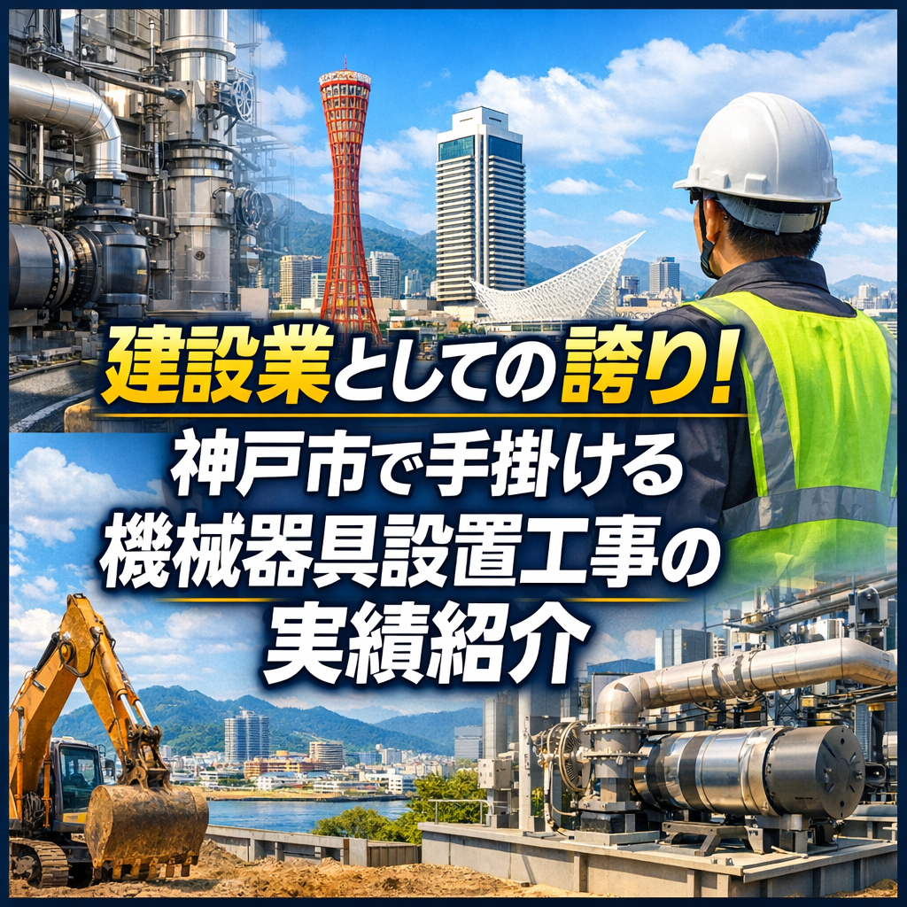 建設業としての誇り！神戸市で手掛ける機械器具設置工事の実績紹介